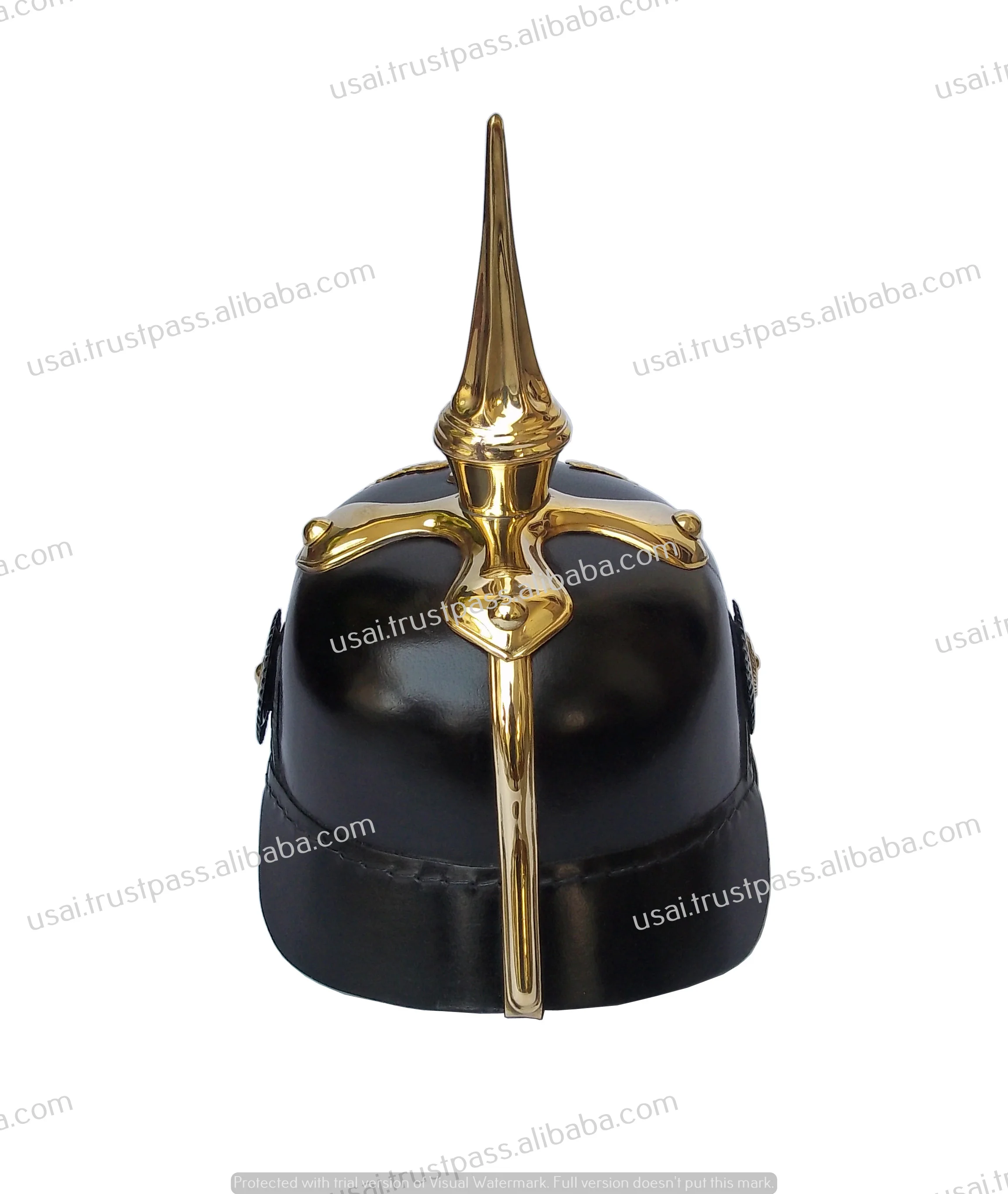 Антикварный длинный кожаный шлем Pickelhaube с шипами немецкий армированный ~ коллекционный подарок также предмет