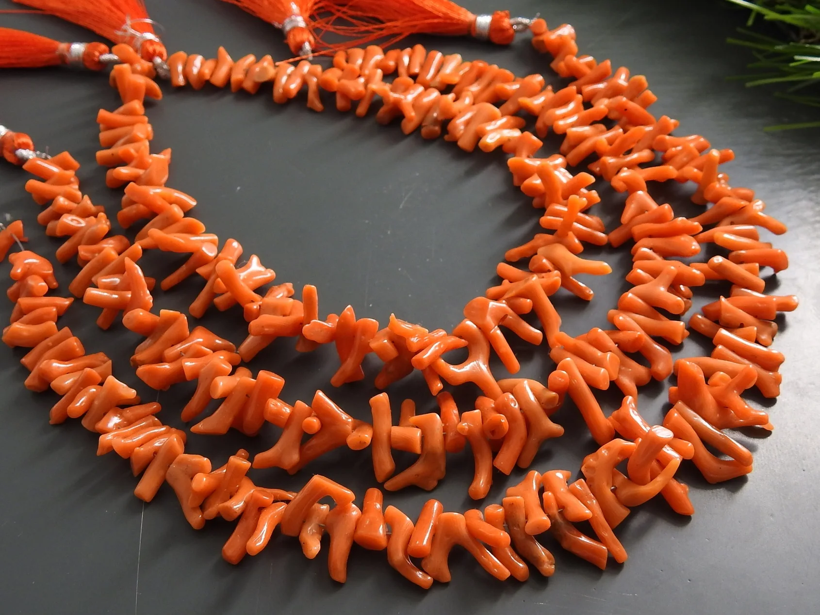 Natural Orange Coral Polished Rough Stick Branches Loose Bead Gemstone Raw 10Inch 12X3To7X3MM Approx Wholesaler Supplies