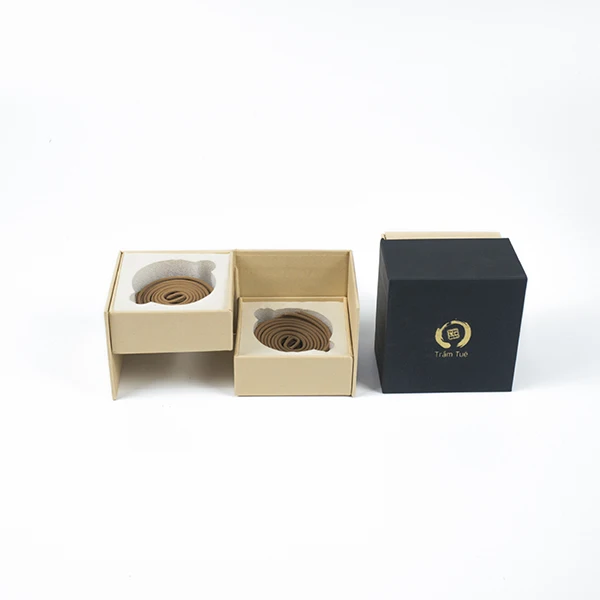 Agarwood Coil Incense Hardcover Gift Box with Customized Logo from Vietnam