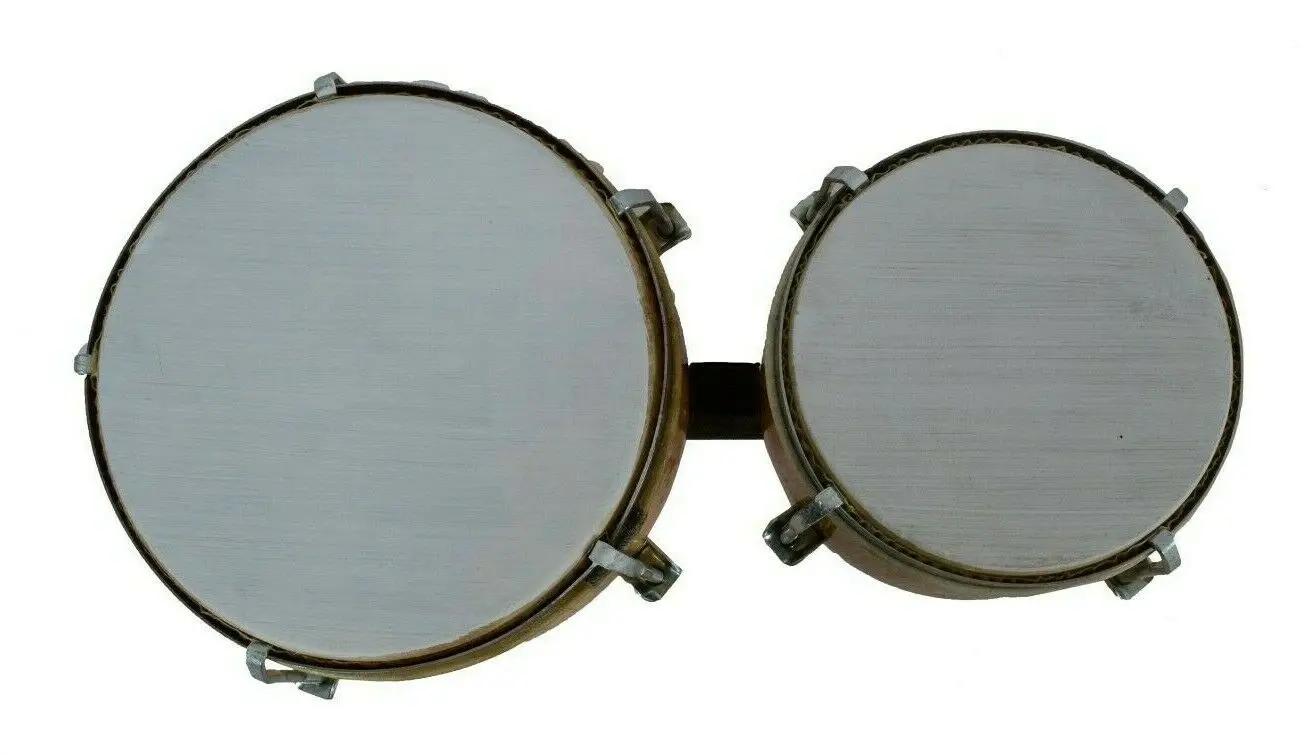 Bongo Drum Set Wood Instrument Folk Musical Natural Professional Sound Two Piece 1 Set 29 Cm X 17 Cm X 18 Cm 1200 Gram Percusion