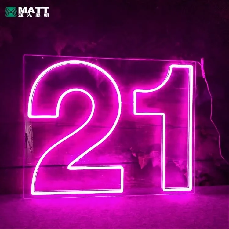 Matt dropshipping customized  lets party sign18 21 hello 30 oh baby happy birthday neon sign for birthday Party event decoration