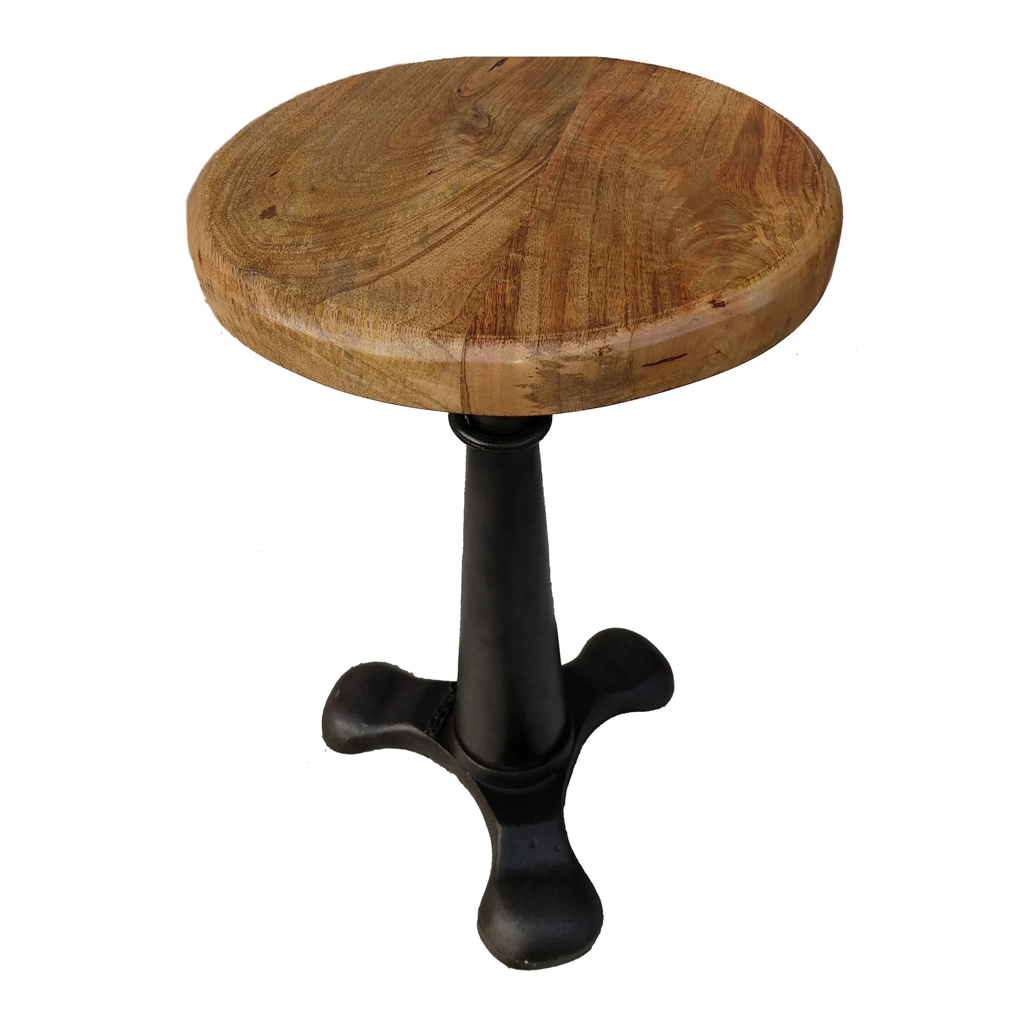 Cast Iron Singer Revolving Stool With Wooden Seat