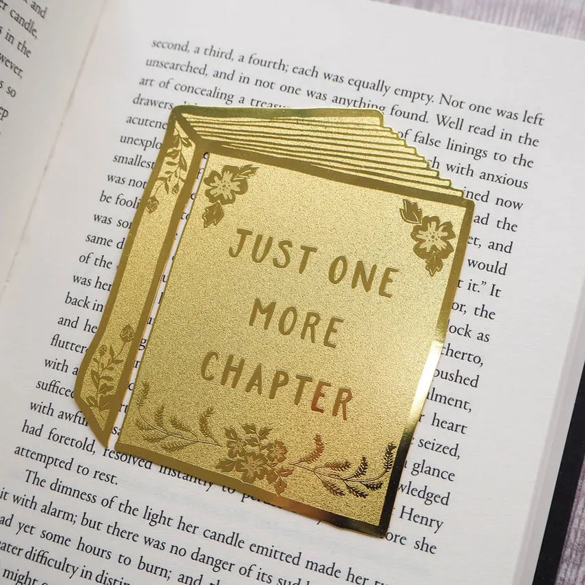 custom made etched printing logo brass bookmark