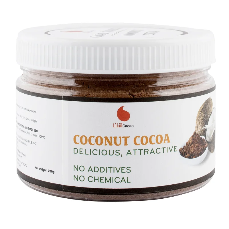 Cocoa Ingredients CACAO Coconut Jar 230g Best Cocoa Powder Natural 100% in Box Packaging From Vietnam