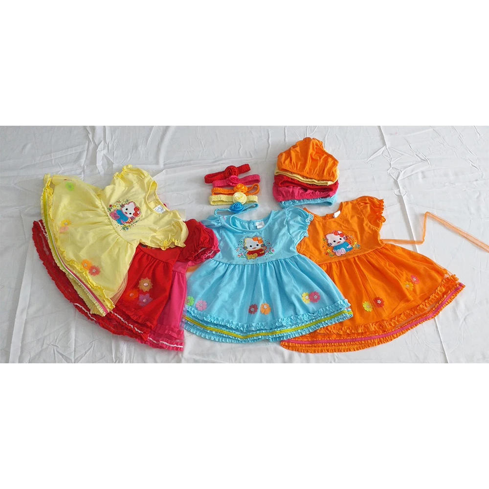 Summer Boutique Clothing Floral Print Baby Girl Cotton Customized Dresses for Girls