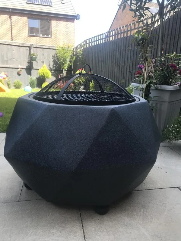 
wood firepit bowl bbq table steel outdoor stone fire pit 