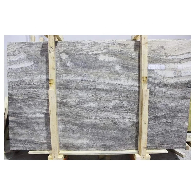 Серебряный травертин, вырезанные плиты, полированный высокий уровень для стен Укладчиков из Турции