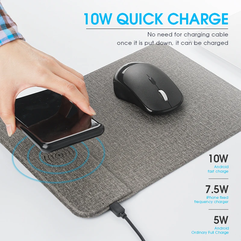  Logo Customized High Quality Wireless Charging Mousepad With
