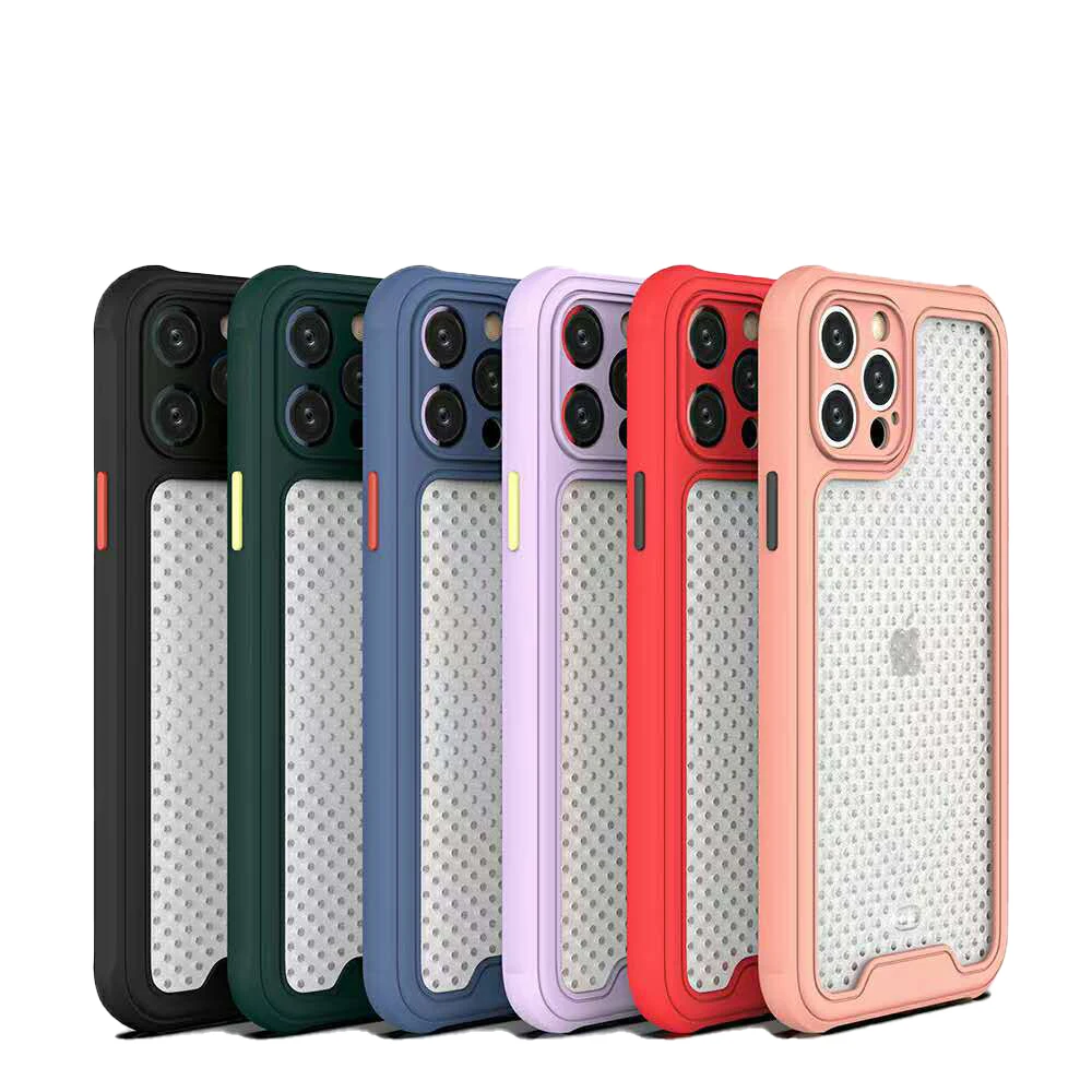 
Factory wholesale high quality cheap aluminium Cooling net case phone cases tpu pc cover for iPhone 12 pro max case 