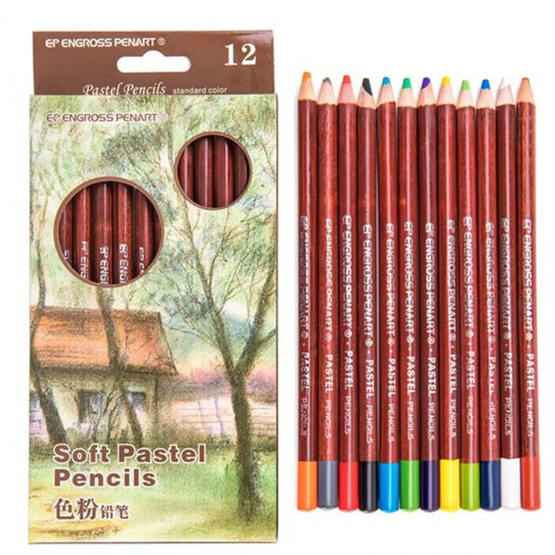 EP engross penart 12/set color artist professional solf pastel colored pencil for portrait and landscape series