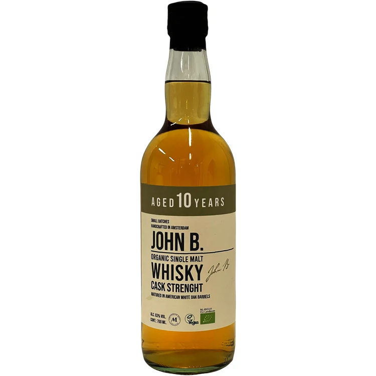 Whiskey Single Malt 10 y.o., Cask Strength, alc. 63% vol., Bottle 700 ml., Brand John B. Organic Certified