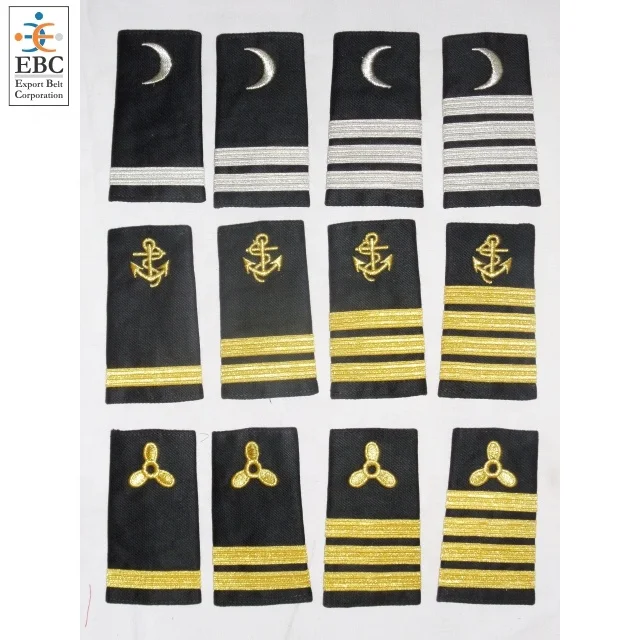 Hardboard Gold Propeller Symbol Shoulder Board Engineer Uniform Epaulet for Merchant Crew Support Staff Deck Officers Mate