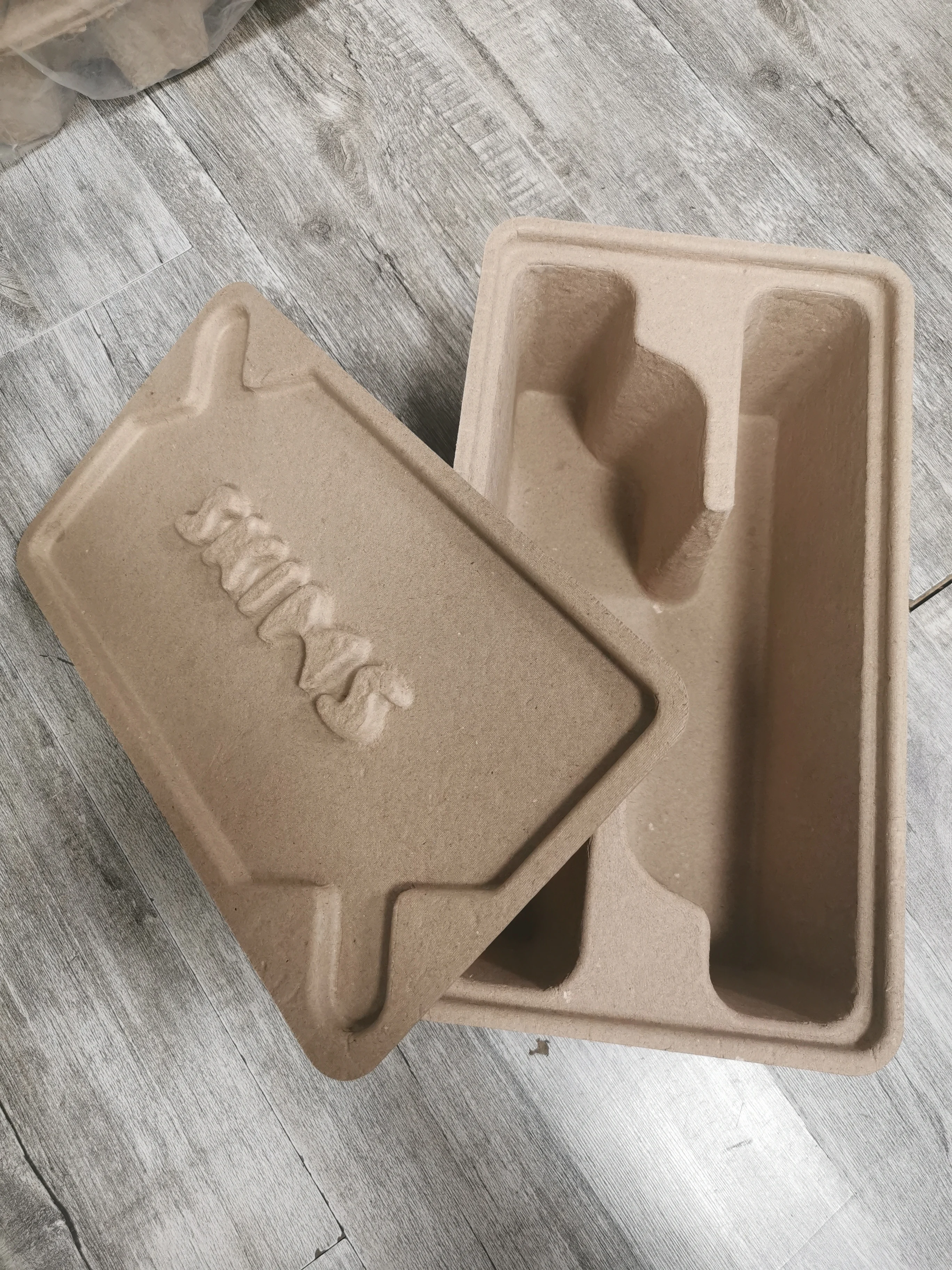 Molded Pulp Paper Shoe box Custom shape and size with logo Factory provided