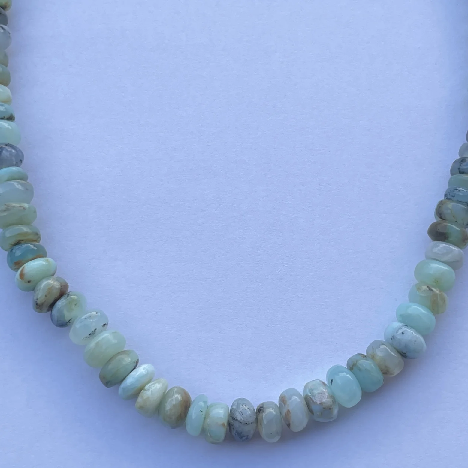 Natural Peruvian Opal Stone Smooth Rondelle Gemstone Beaded Necklace Jewelry from Supplier at Wholesale Price Regular Buy Now