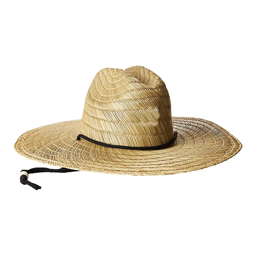 Мужская Соломенная пляжная шляпа Lifeguard с широкими полями из рафии, натуральная