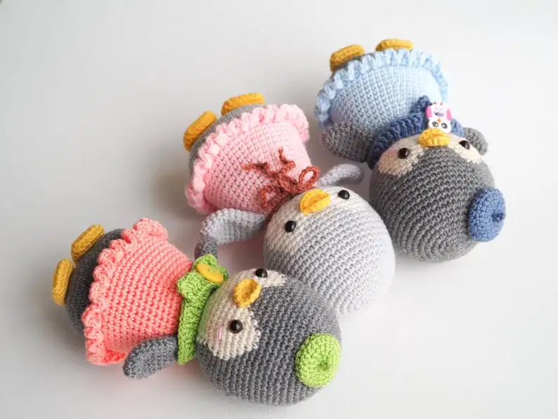 Handmade Kids Crochet Safe for Baby Cute Lovely Penguins Amigurumi Made in Vietnam Baby Crochet Toys