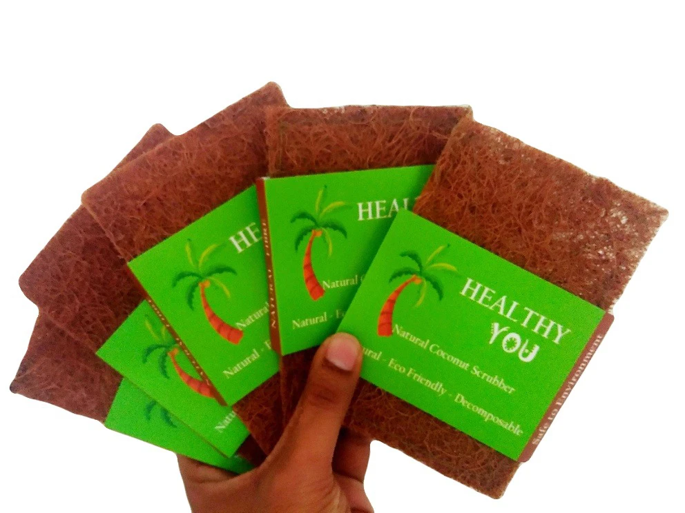 100% натуральная Органическая Мочалка для мытья посуды из кокосовой целлюлозы