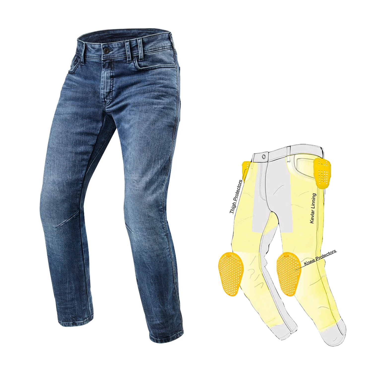 Best manufactured motorbike light washed kevlar jeans for boys, A rated biker jeans for men, Prime Protection