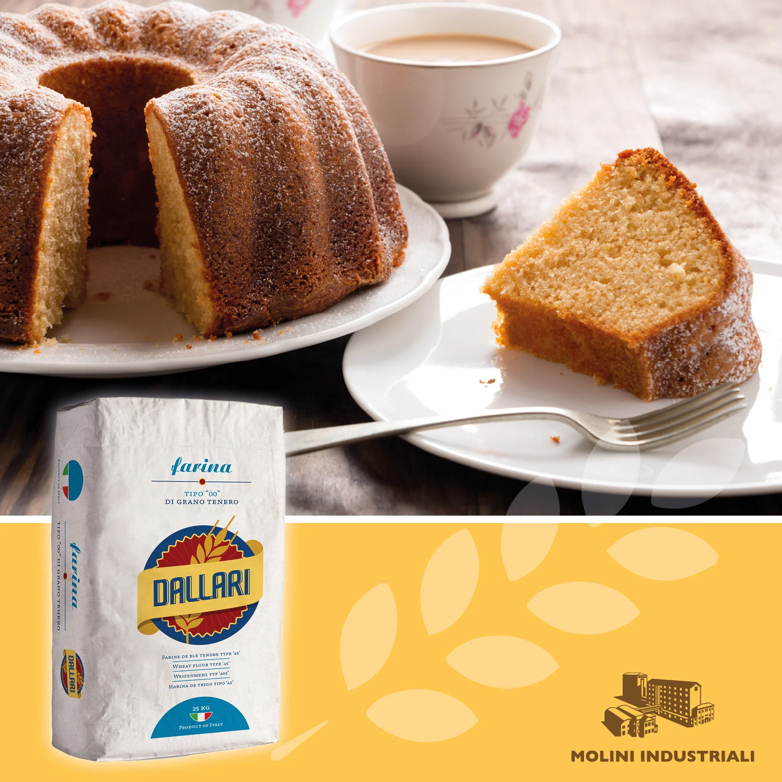 Высококачественная итальянская мягкая пшеничная мука для тортов и свежей пасты типа «00» для розничной муки 25 кг