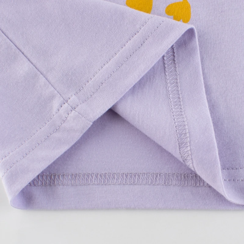 Custom Fashion Comfortable Summer Children Clothing New Design Purple Cute Girl T Shirt