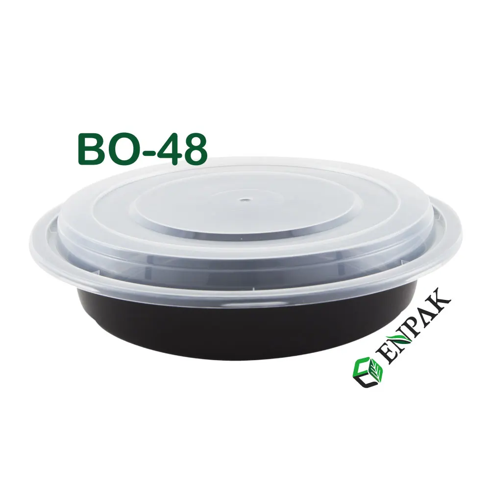 To go 48oz to go lunch boxes pp round clear plastic bowl with lid