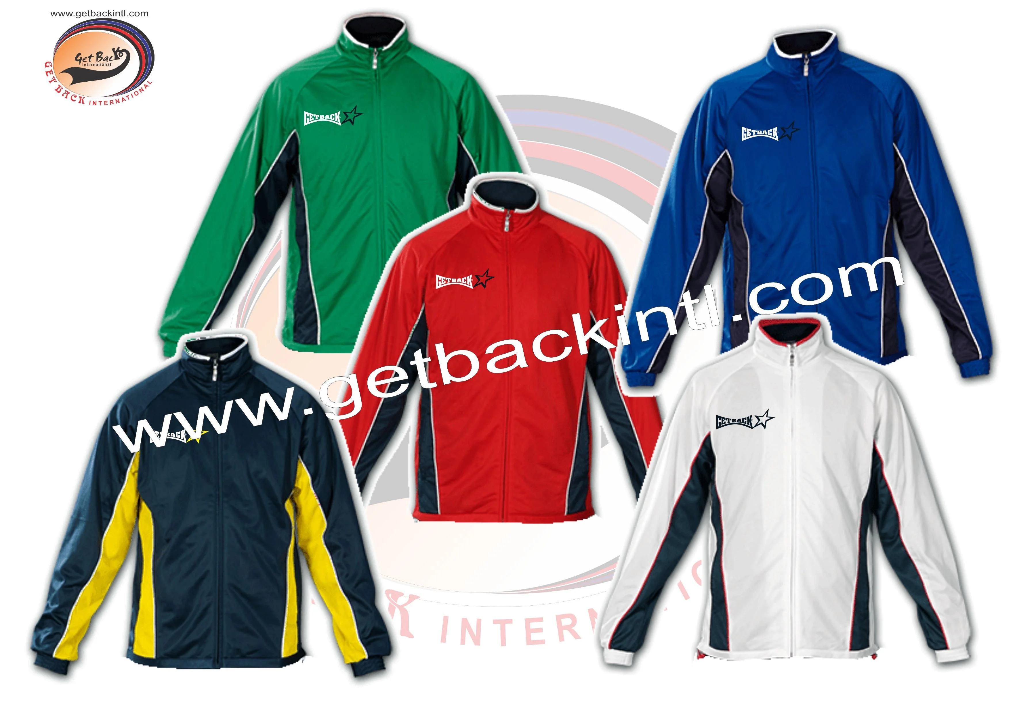 Super High Quality Polyester Collar Full Zip Up Jackets/Custom Sports Zipper Jackets Cut Sew Panels and Colors Polyester Tricot