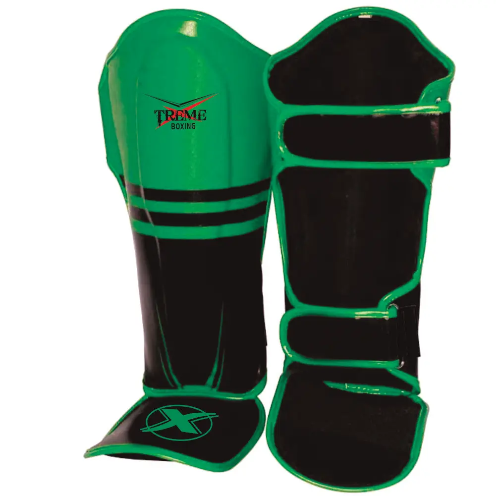 Lightweight High-Quality PU Leather Boxing Shin Guards Ankle Protector, MMA Muay Thai Training Leg Warmers Kicking Shin Pads