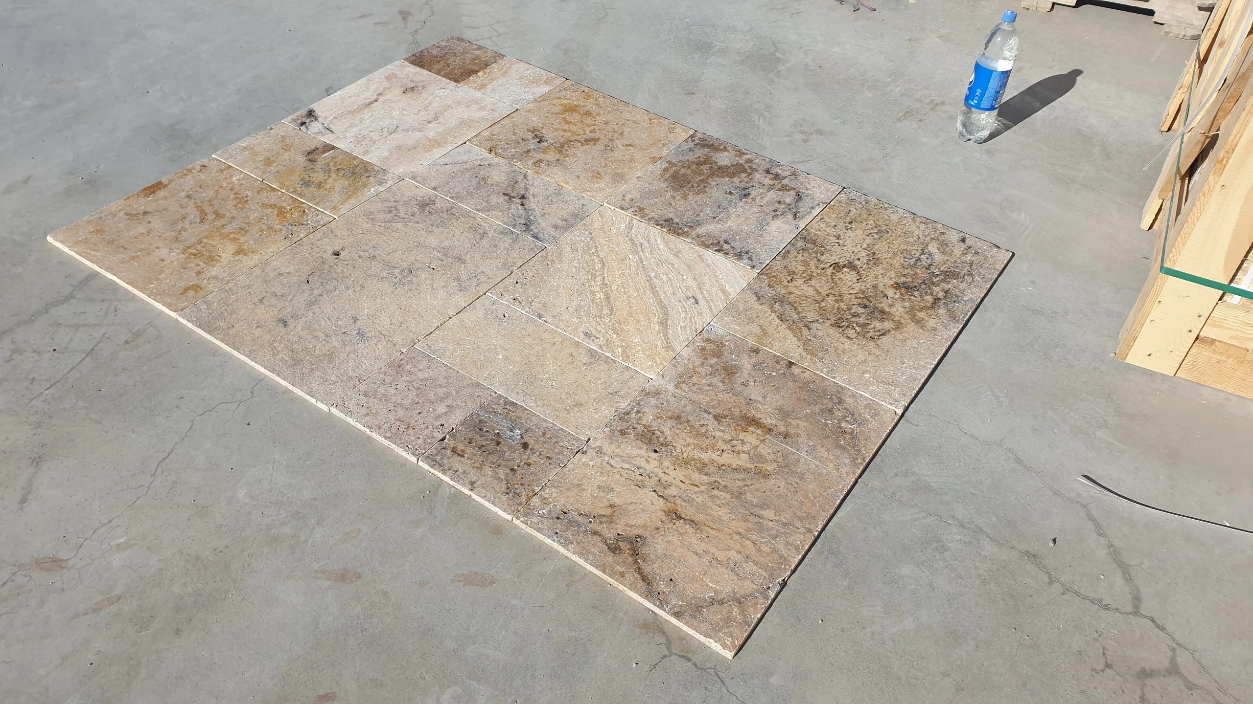 2023 Scabas Travertine French Pattern Set Tumbled New Model Product Premium Quality Turkish Model Made in Turkey CEM-FPT-08