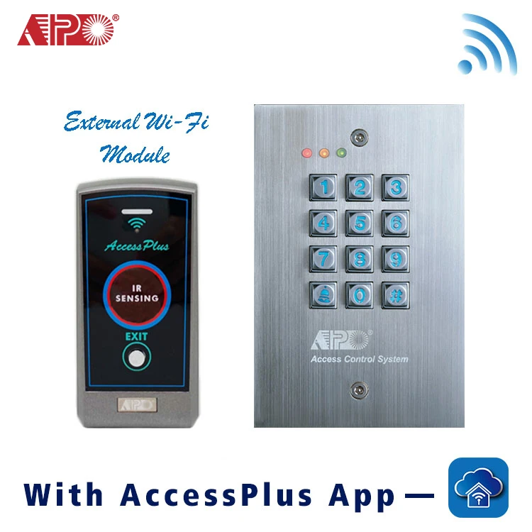 Vandal Material IoT Smart Phone Control Mobile App Wi-Fi IP-66 Wiegand Output With Doorbell Access Control Keypad Egress Button