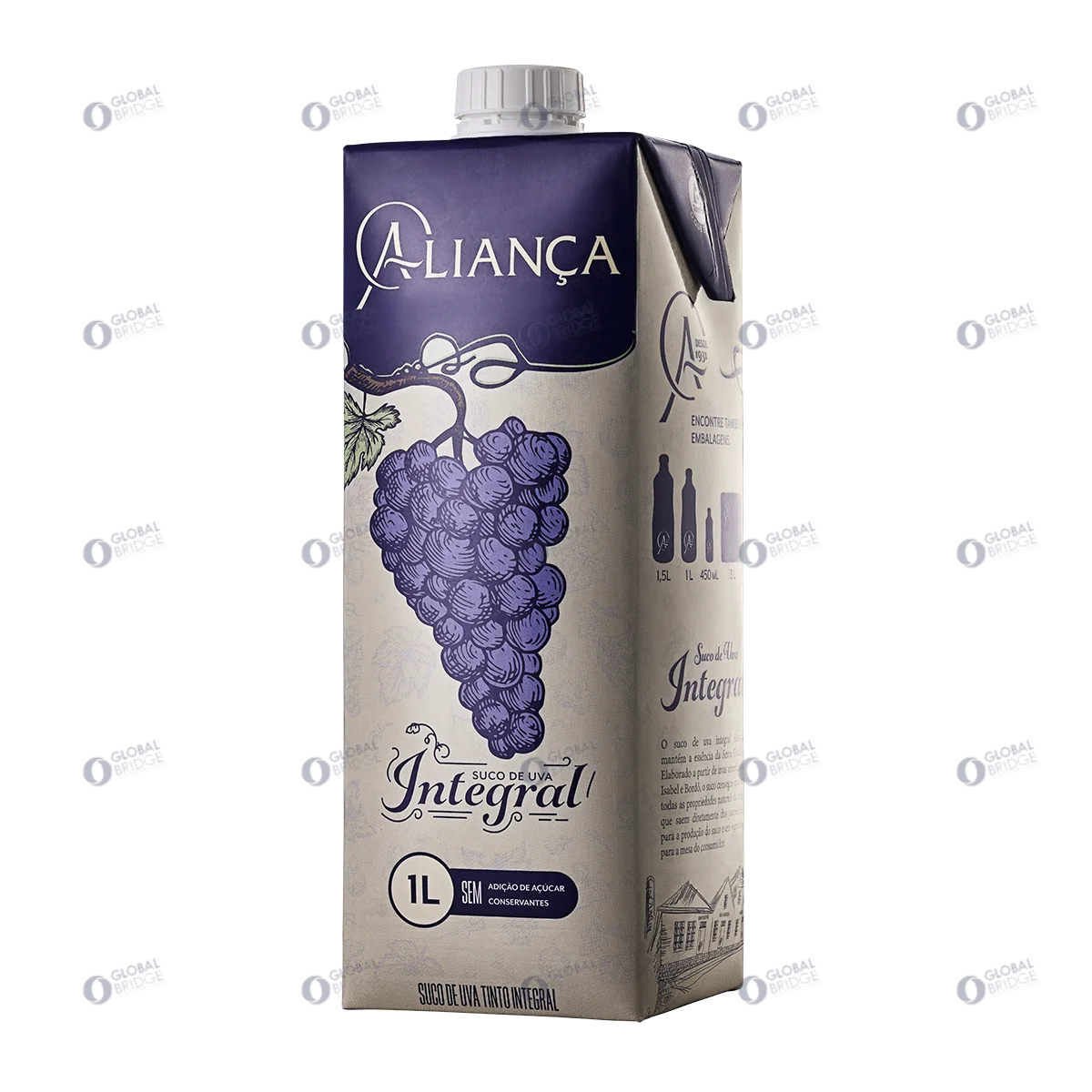  Полностью красный виноградный сок Alianca сделанный в бразильской бутылке TetraPak чистый безалкогольный напиток американский виноград Натуральный фруктовый без
