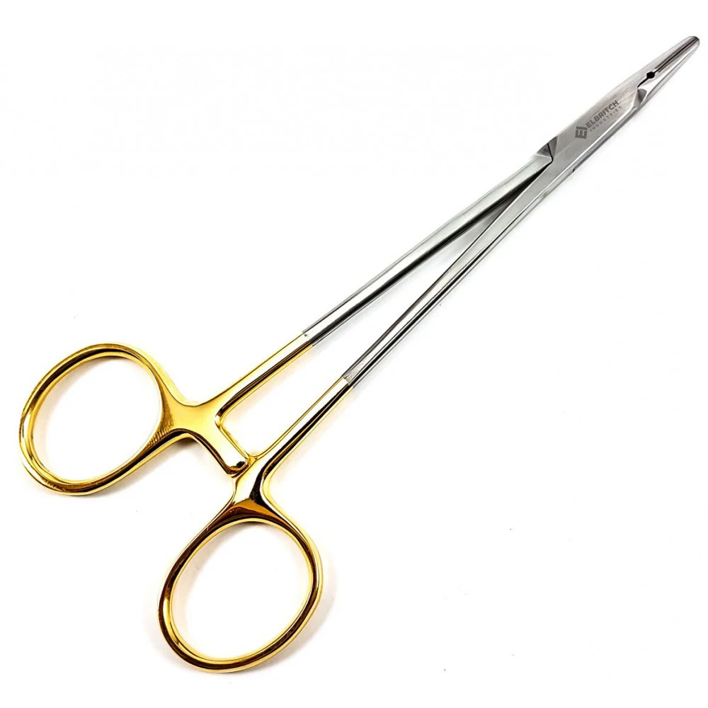 Crile деревянный держатель игл 15 см прямые обжимные деревянные держатели с вставкой из карбида вольфрама