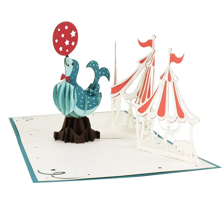 
3D Pop up cards Circus Vietnam Handmade Lasercut Cheap Price Wholesale 