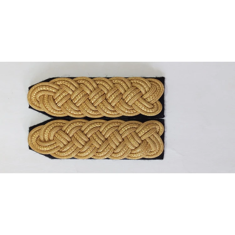 TWISTED SHOULDER CORD GOLD MYLAR SHOULDER CORD EPAULETTE, TRIPLE CORD METALLIC SHOULDER