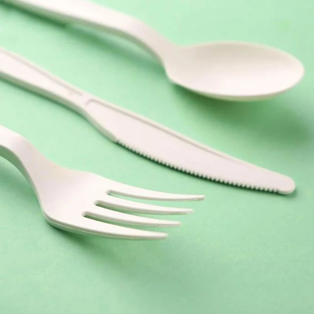 Manufacturer Hot Sale Disposable Plastic Cutlery Set Knife Spoon Fork For Dessert Kitchen Good Quality PLA Cutlery Tableware