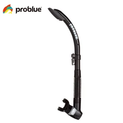 problue SN-1084B Black silicone semi dry top snorkels for diving