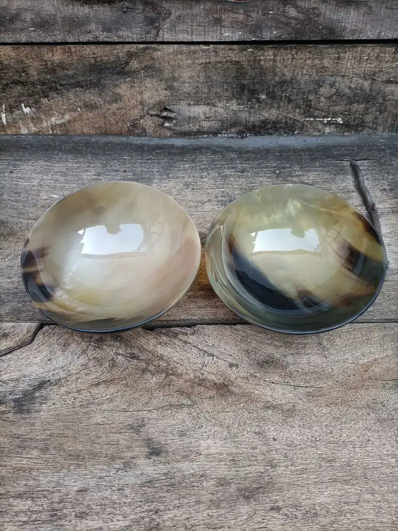 Manufacturer Of Making Horn Bowl Dishes Eco Friendly For Serving Bowl Genuine Ox Horn Palm Lathering Shave Bowl