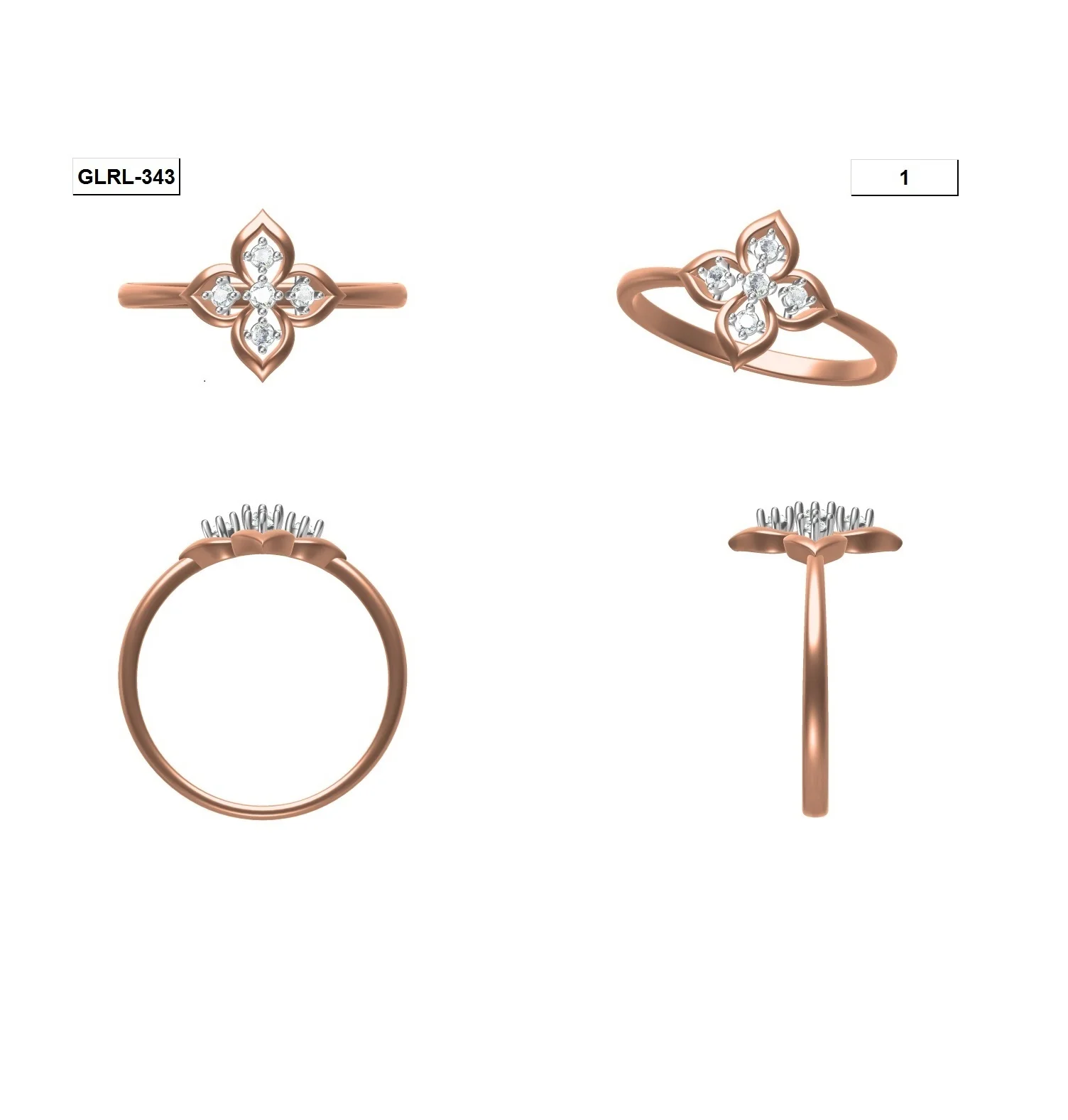 
Amazon Hot Sale Wholesale Double Color Pure Gold Rings Jewelry Big Finger Rings For Women In Real Diamond 