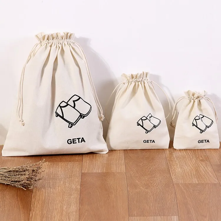 Wholesale funny design handmade cotton bag Hot sale cotton drawstring packaging bag bag cotton organic