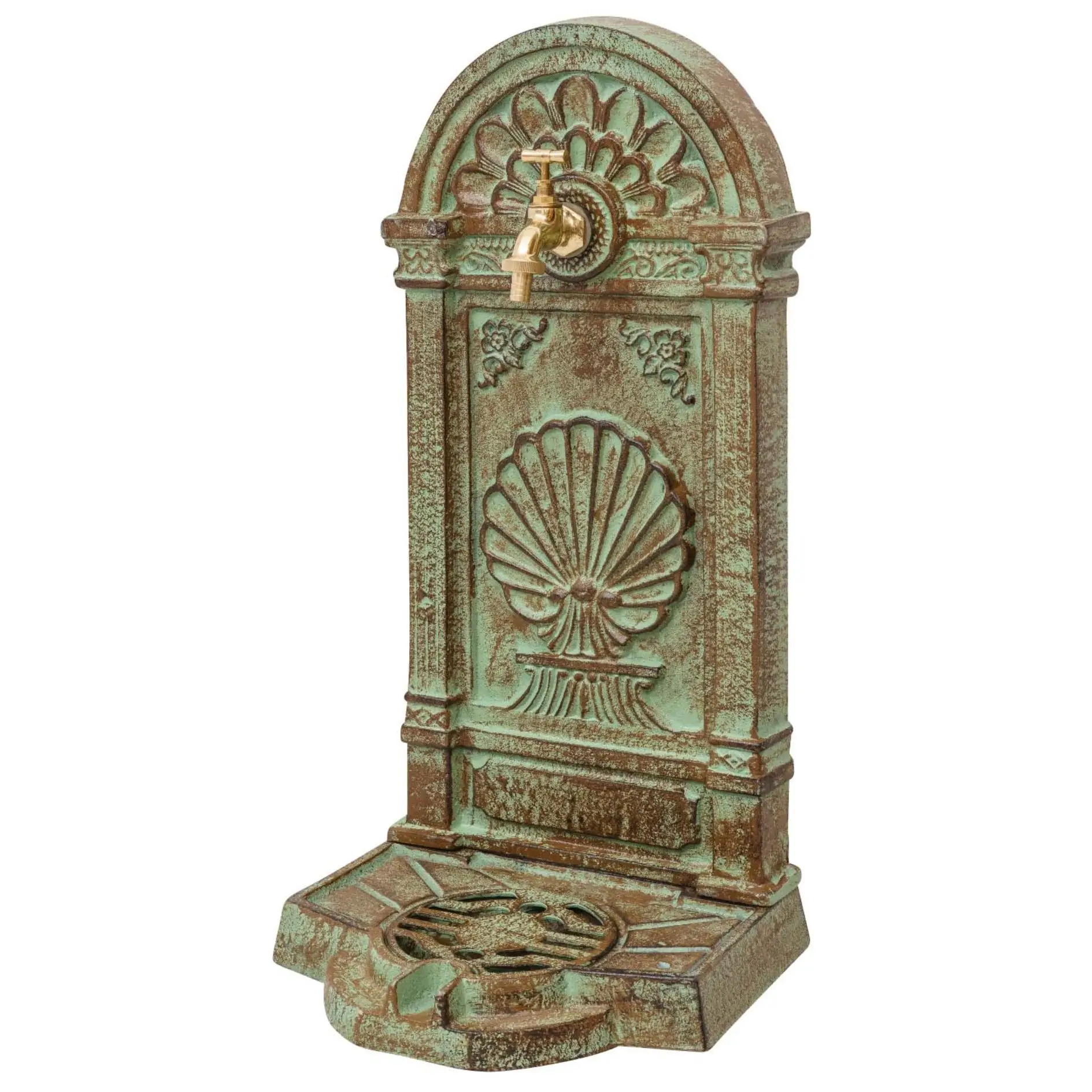 Wall Fountain Outdoor Garden Decor Cast Aluminium Antique Style