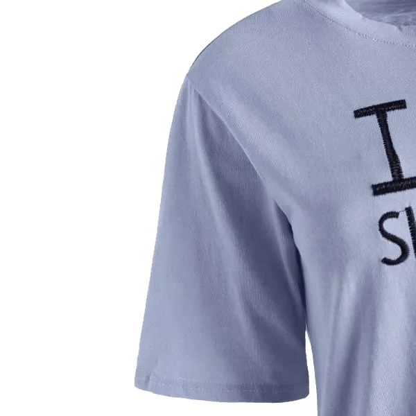 Latest new arrival customized embroidered women casual t shirts for ladies blouses wholesales Bangladesh