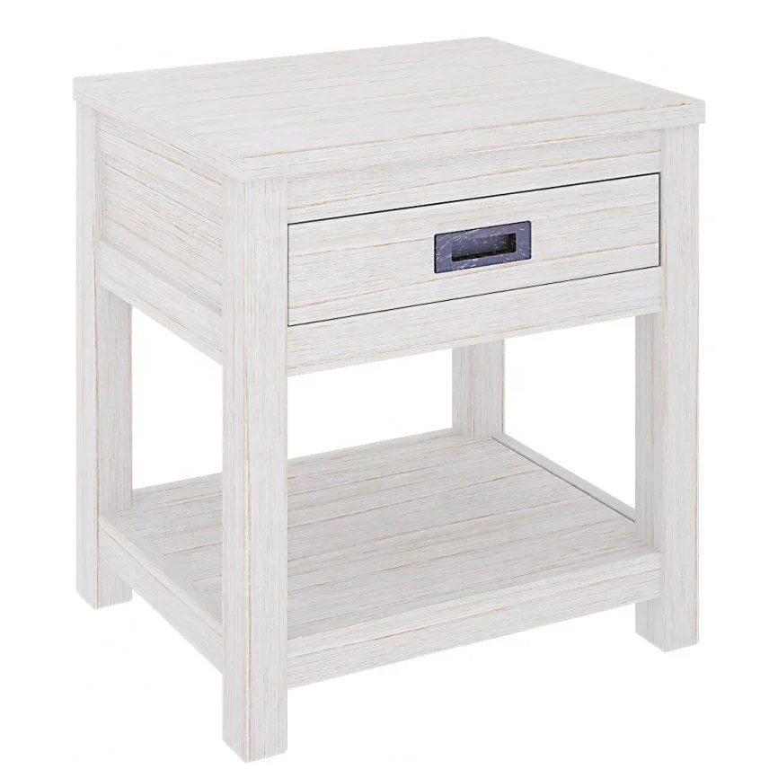 Vietnam Bedroom Furniture Simple Elegance Vintage Weathered Brush White Wood Bed