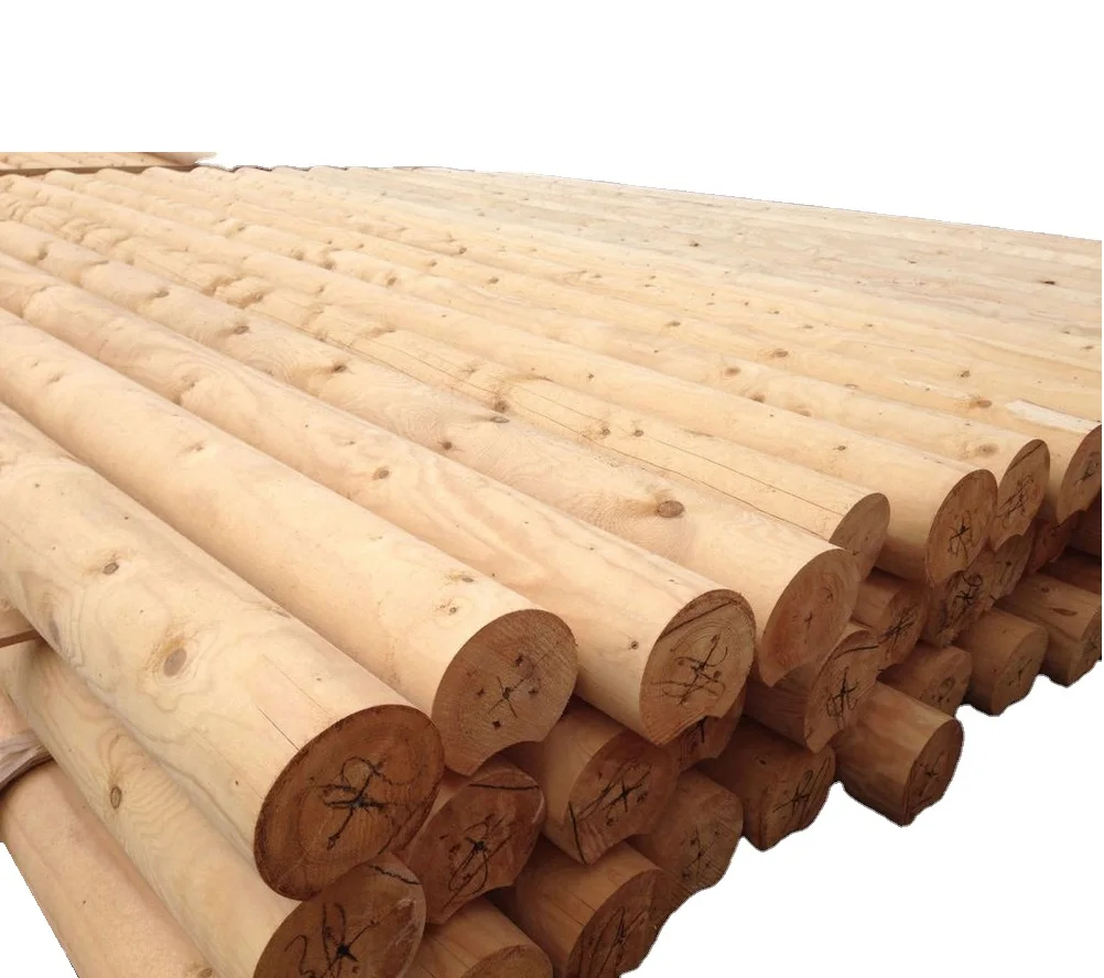 High quality wooden rounded logs
