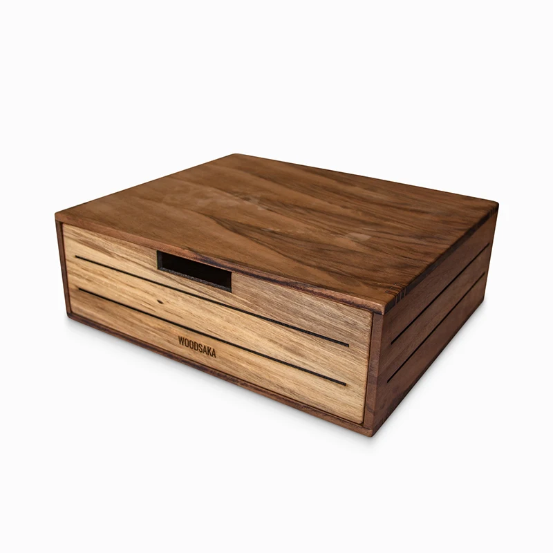 
3Line Monitor Stand with Drawer - Walnut Wood 