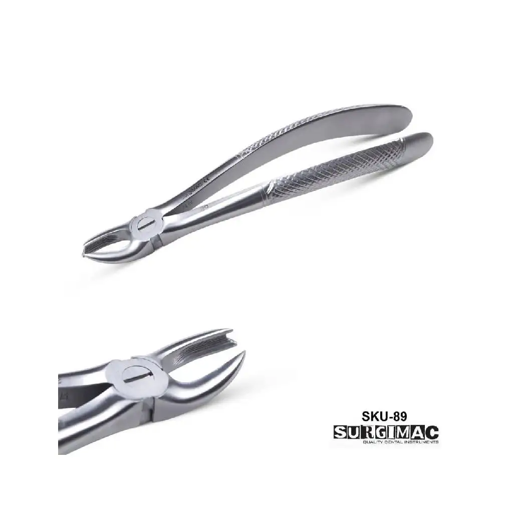 
SurgiMac #89 Extracting Forceps for Upper Right Molar. Stainless Steel, English 