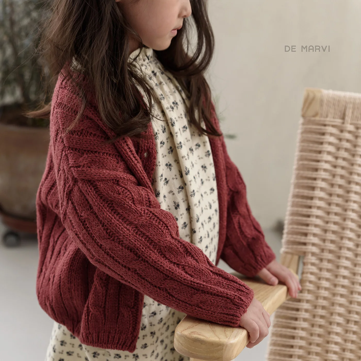 DE MARVI Kids Children Wool Twisted Cardigan Boys Girls Sweater Winter Fashion Korean Manufacturer MADE IN KOREA