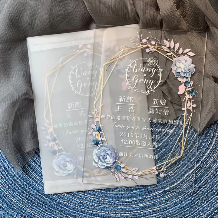 High Quality Acrylic Wedding Invitation