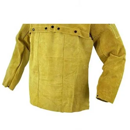 Leather Welding  jacket with apron Premium quality yellow color cow split leather Welder safety apron cape