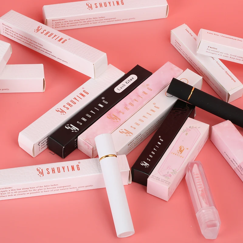 Wholesale Small Paper Box Customize Eyelash Glue Box Adhesive Magic Eyeliner Custom Eyelash Glue Packaging