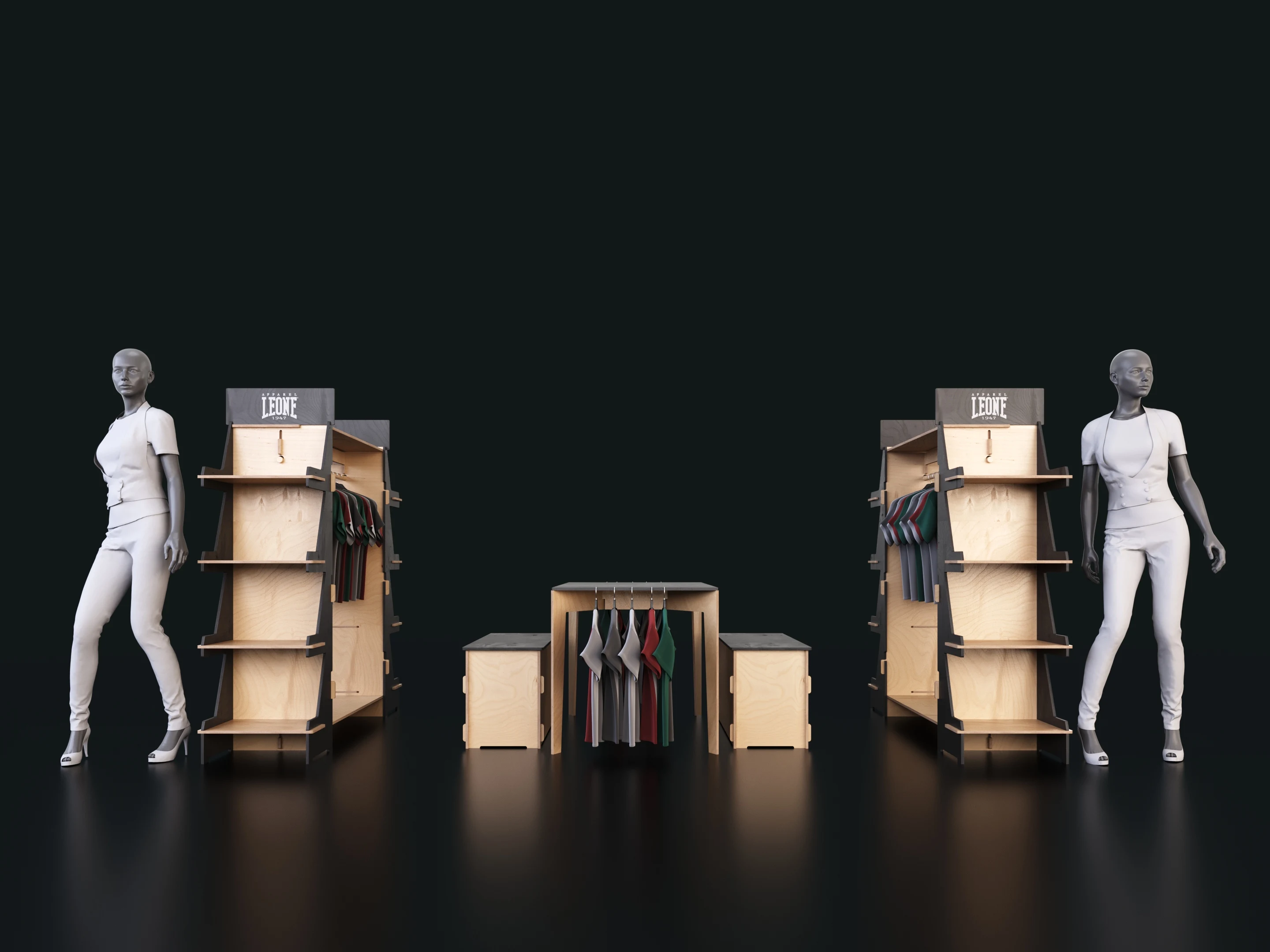 Best Quality Italian Customized Drawing 3x2m Easy Assembly Wooden Exhibition Stand for Fashion Fairs