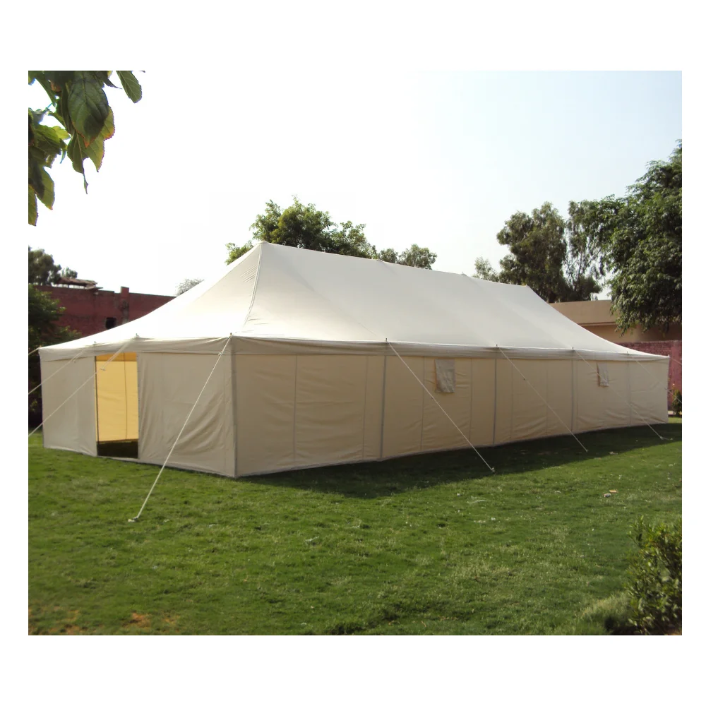 High Quality Latest Design 100% Cotton Waterproof Canvas Tent Large Custom 20+ 40+ Person Tent For Outdoor Camping School Tent